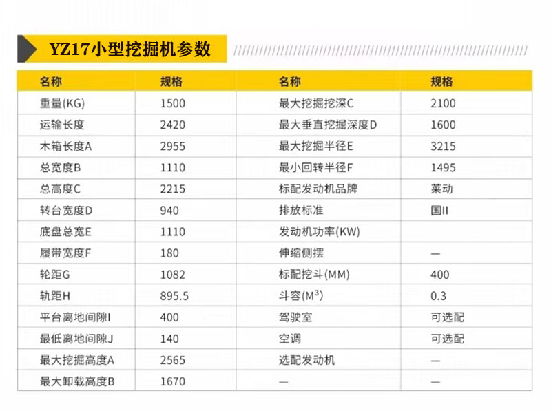 小型挖机YZ-17型